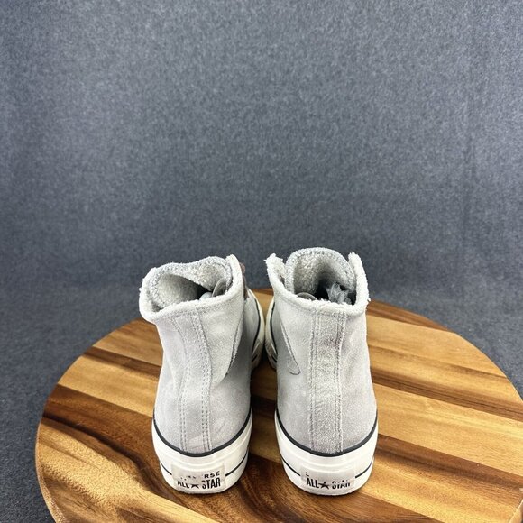 Converse CTAS All Star Lift High Sherpa Wolf Grey Y2K Platform Sneakers Womens 9 - Picture 7 of 11